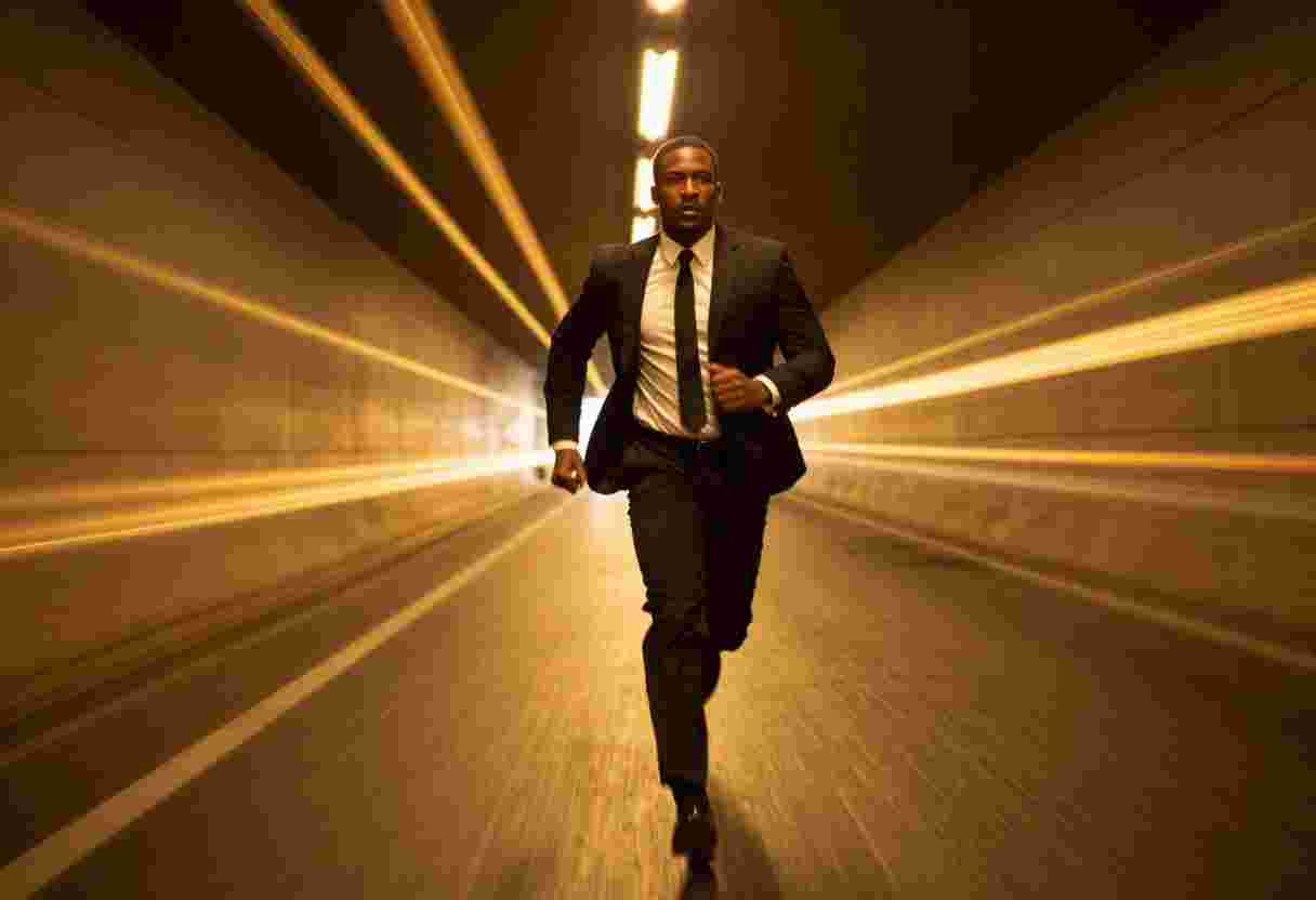 Action Run + Set on Fire efecto visual IA, vista previa del primer cuadro